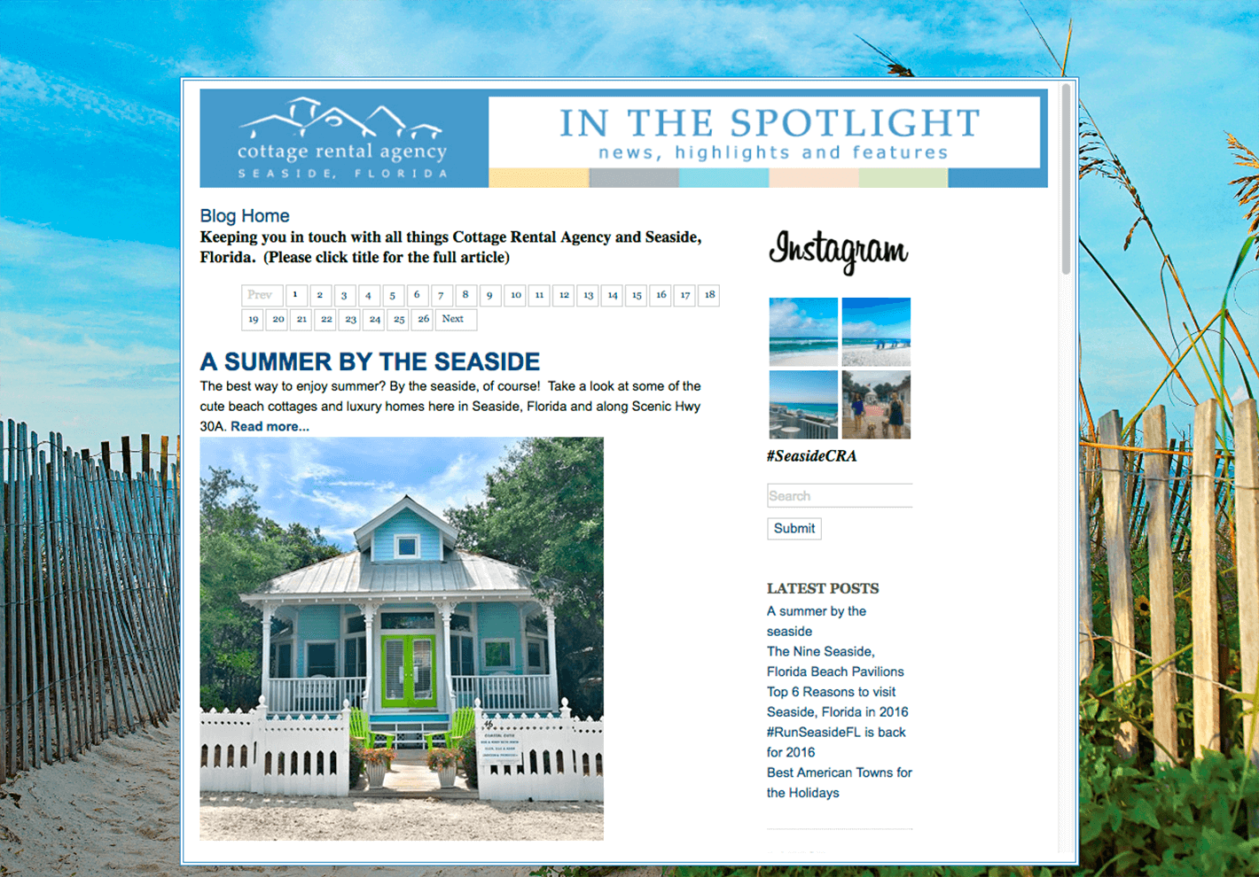 Cottage Rental Agency Blog Website Sample