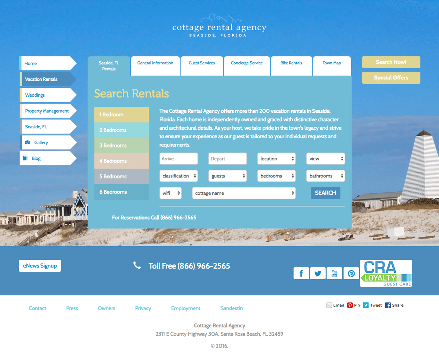 Cottage Rental Agency Vacations Rentals Website Sample