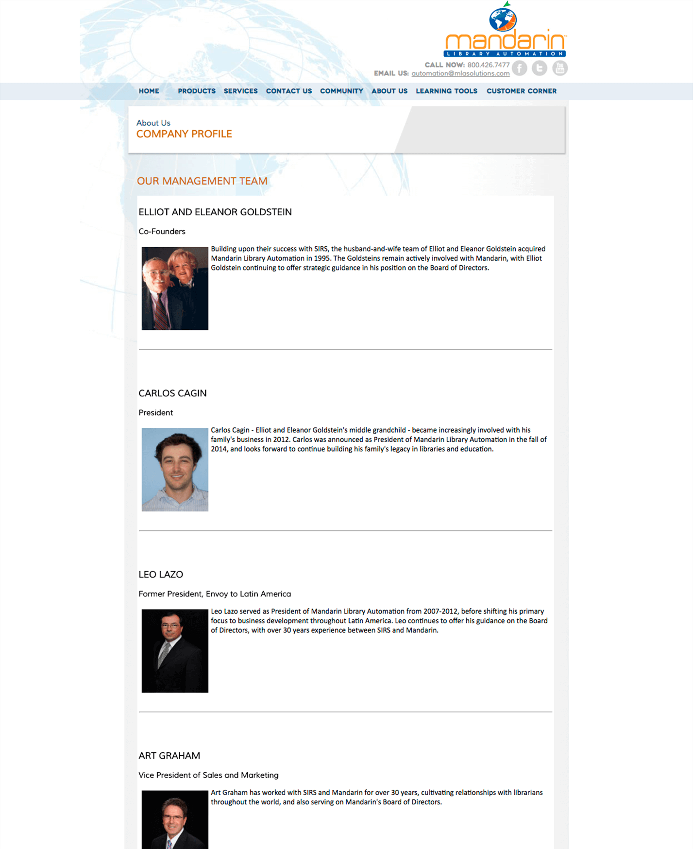 Mandarin Library Automation About Us Website Sample