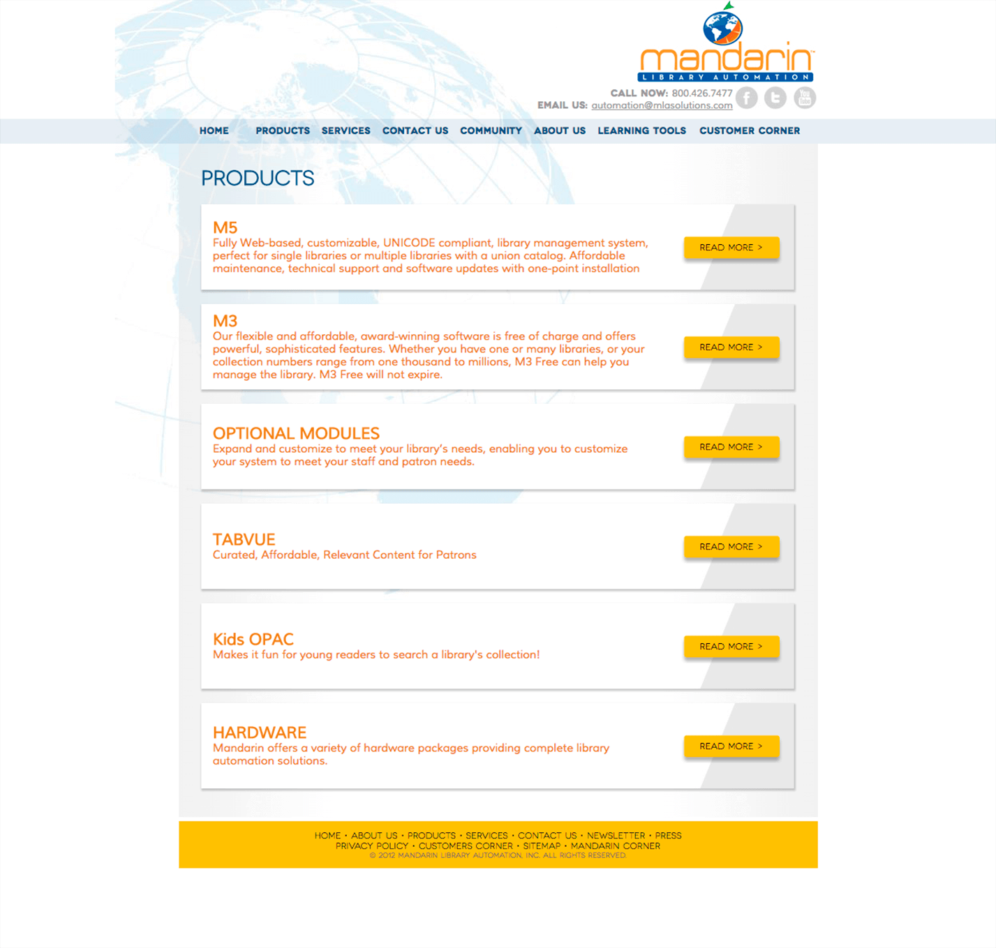 Mandarin Library Automation Product Website Sample