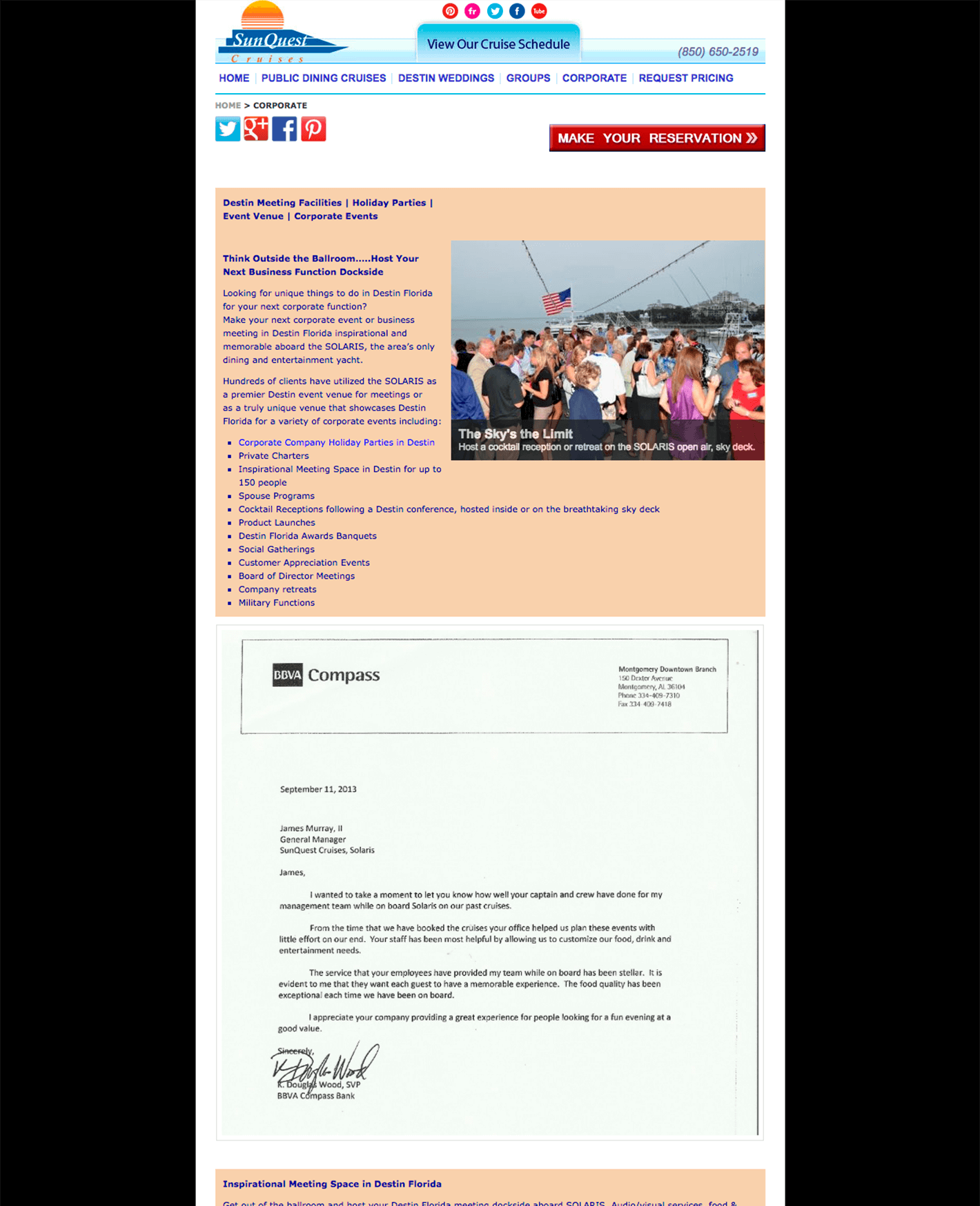 SunQuest Cruises Corporate Website Sample